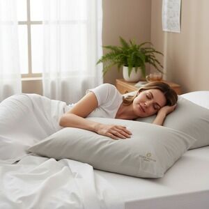 Cosy House Bamboo Blend Pillowcases Standard Light Grey 2pk New